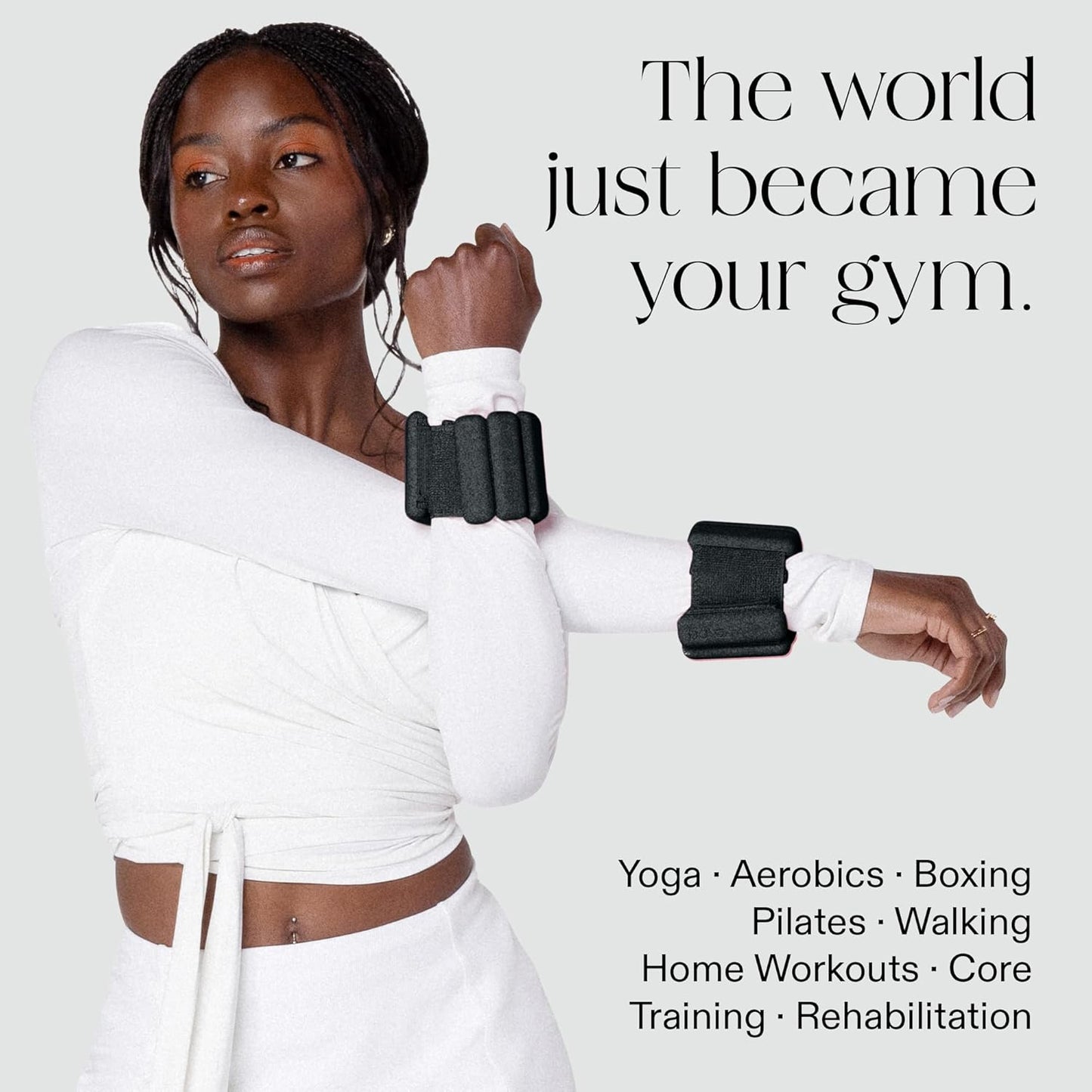Bangles Wrist & Ankle Weights for Women & Men - Adjustable Weighted Bands - Soft Silicone Arm & Leg Weights for Pilates, Yoga, Walking, Barre, Home Workout & Strength Training Exercise