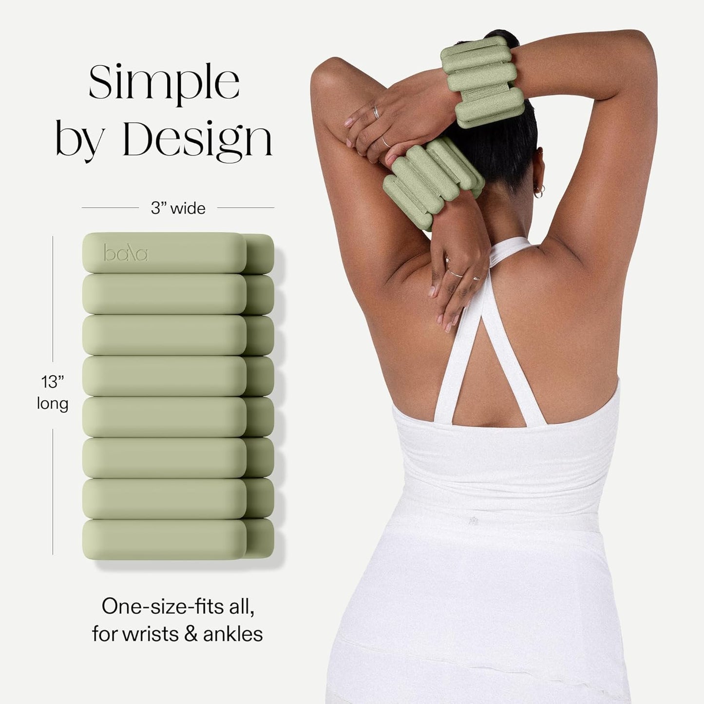 Bangles Wrist & Ankle Weights for Women & Men - Adjustable Weighted Bands - Soft Silicone Arm & Leg Weights for Pilates, Yoga, Walking, Barre, Home Workout & Strength Training Exercise