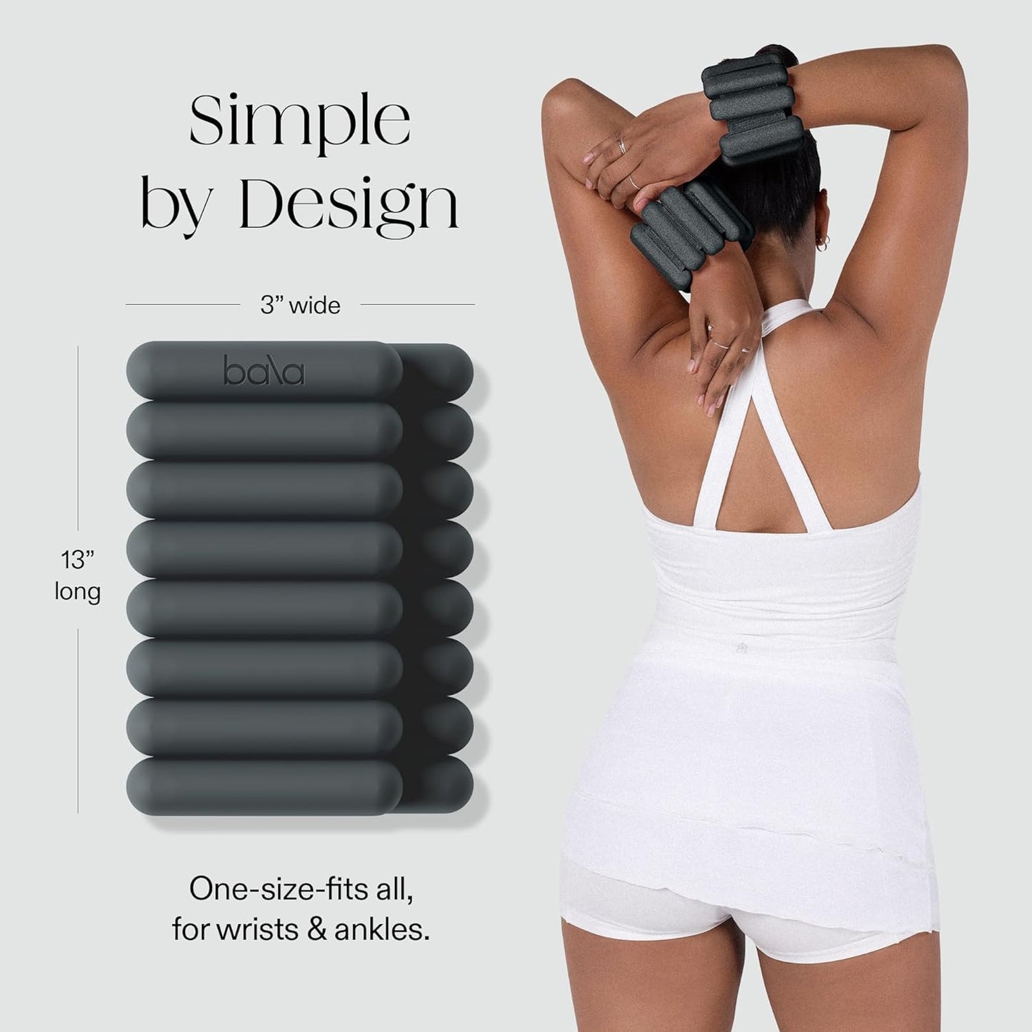 Bangles Wrist & Ankle Weights for Women & Men - Adjustable Weighted Bands - Soft Silicone Arm & Leg Weights for Pilates, Yoga, Walking, Barre, Home Workout & Strength Training Exercise