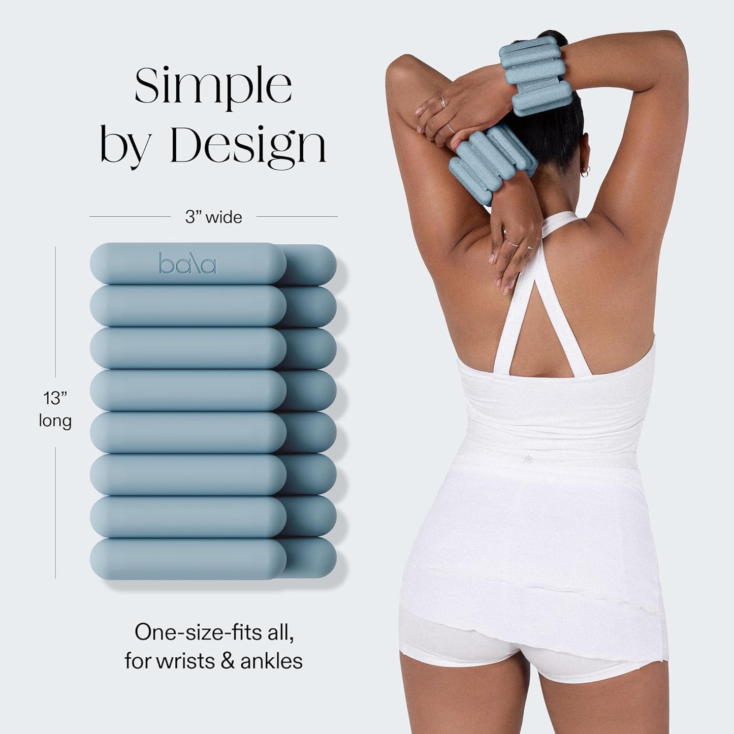 Bangles Wrist & Ankle Weights for Women & Men - Adjustable Weighted Bands - Soft Silicone Arm & Leg Weights for Pilates, Yoga, Walking, Barre, Home Workout & Strength Training Exercise