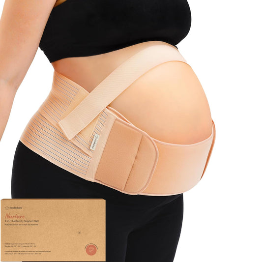 Pregnancy Belly Bands for Pregnant Women,1pk (Classic Ivory, M/L) | Soft, Breathable, Maternity Belly Support Band, Easy Adjustable Maternity Belt for Back, Pelvic Support, Comfortable
