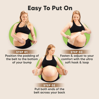 Pregnancy Belly Bands for Pregnant Women,1pk (Classic Ivory, M/L) | Soft, Breathable, Maternity Belly Support Band, Easy Adjustable Maternity Belt for Back, Pelvic Support, Comfortable