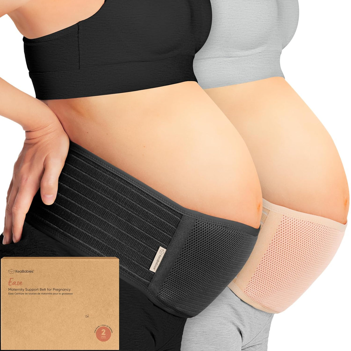 Pregnancy Belly Bands for Pregnant Women,1pk (Classic Ivory, M/L) | Soft, Breathable, Maternity Belly Support Band, Easy Adjustable Maternity Belt for Back, Pelvic Support, Comfortable