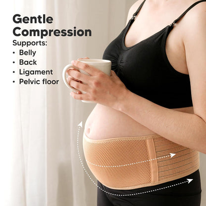 Pregnancy Belly Bands for Pregnant Women,1pk (Classic Ivory, M/L) | Soft, Breathable, Maternity Belly Support Band, Easy Adjustable Maternity Belt for Back, Pelvic Support, Comfortable
