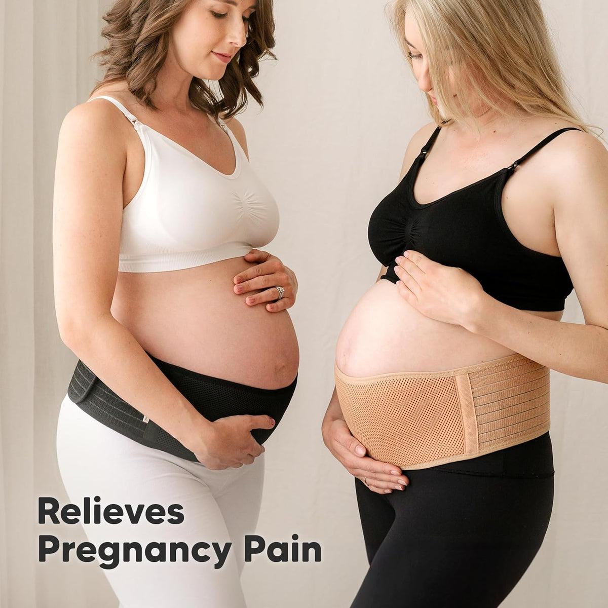 Pregnancy Belly Bands for Pregnant Women,1pk (Classic Ivory, M/L) | Soft, Breathable, Maternity Belly Support Band, Easy Adjustable Maternity Belt for Back, Pelvic Support, Comfortable