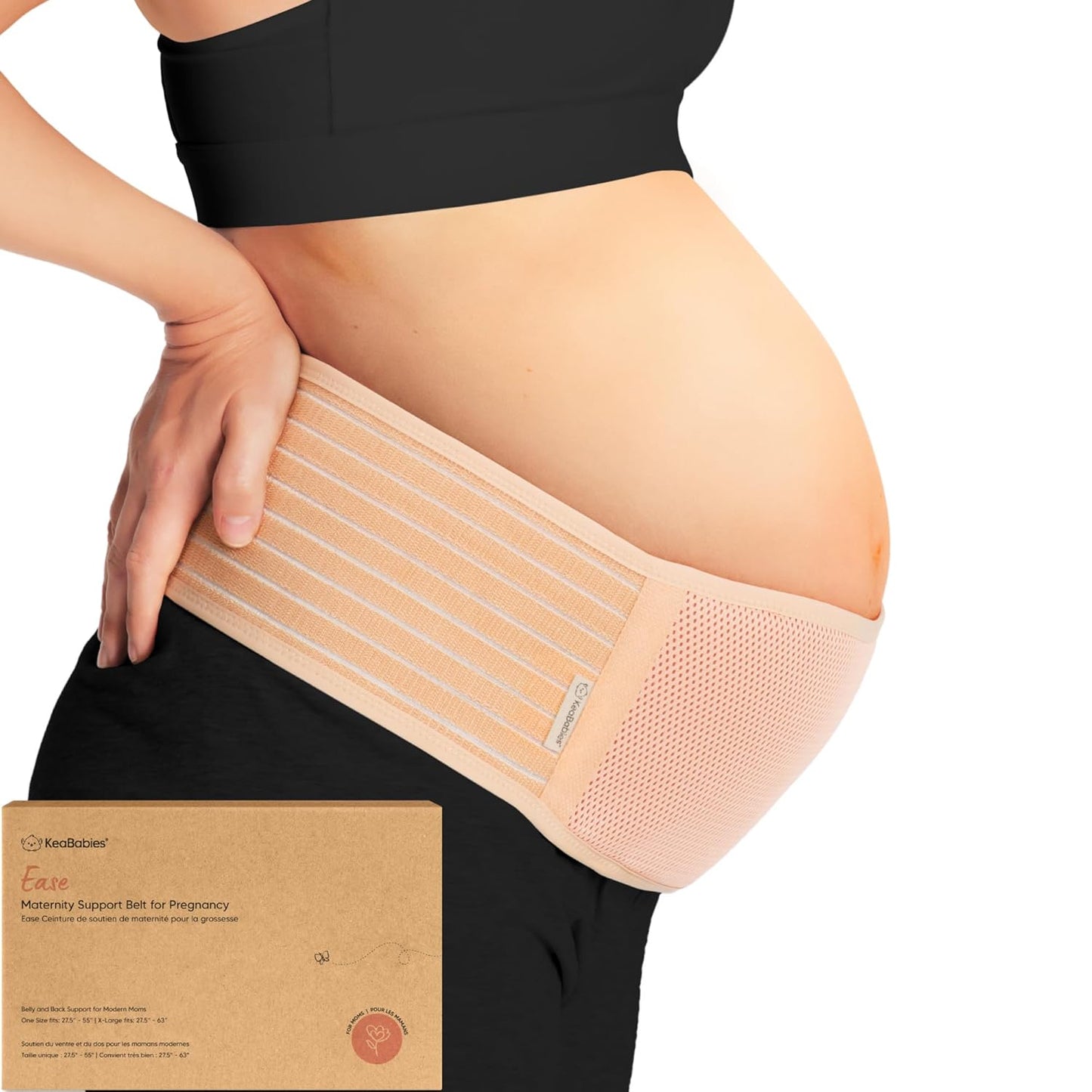 Pregnancy Belly Bands for Pregnant Women,1pk (Classic Ivory, M/L) | Soft, Breathable, Maternity Belly Support Band, Easy Adjustable Maternity Belt for Back, Pelvic Support, Comfortable
