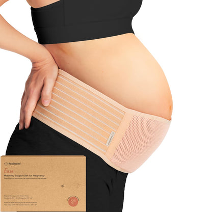 Pregnancy Belly Bands for Pregnant Women,1pk (Classic Ivory, M/L) | Soft, Breathable, Maternity Belly Support Band, Easy Adjustable Maternity Belt for Back, Pelvic Support, Comfortable