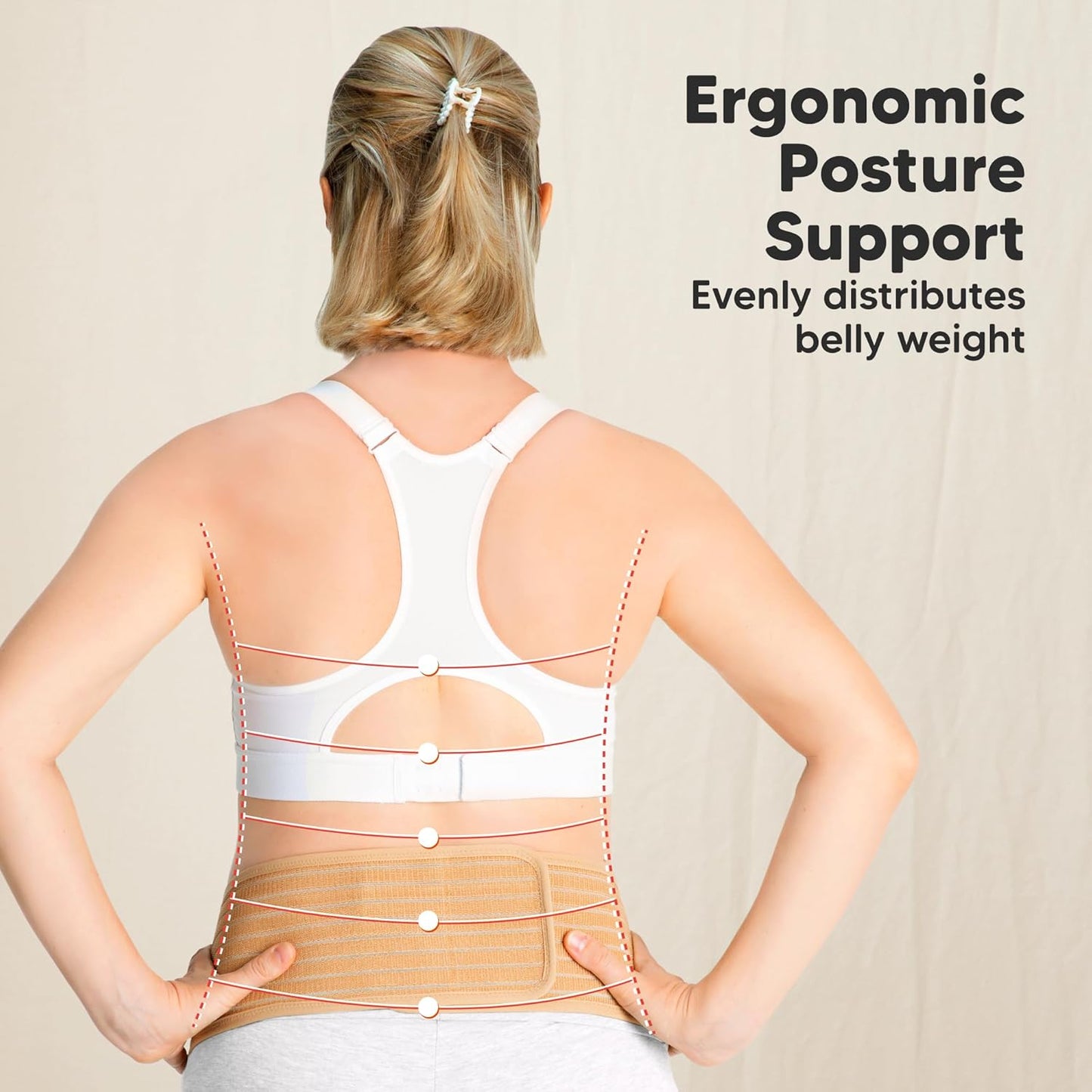 Pregnancy Belly Bands for Pregnant Women,1pk (Classic Ivory, M/L) | Soft, Breathable, Maternity Belly Support Band, Easy Adjustable Maternity Belt for Back, Pelvic Support, Comfortable