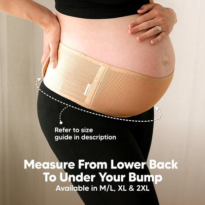 Pregnancy Belly Bands for Pregnant Women,1pk (Classic Ivory, M/L) | Soft, Breathable, Maternity Belly Support Band, Easy Adjustable Maternity Belt for Back, Pelvic Support, Comfortable