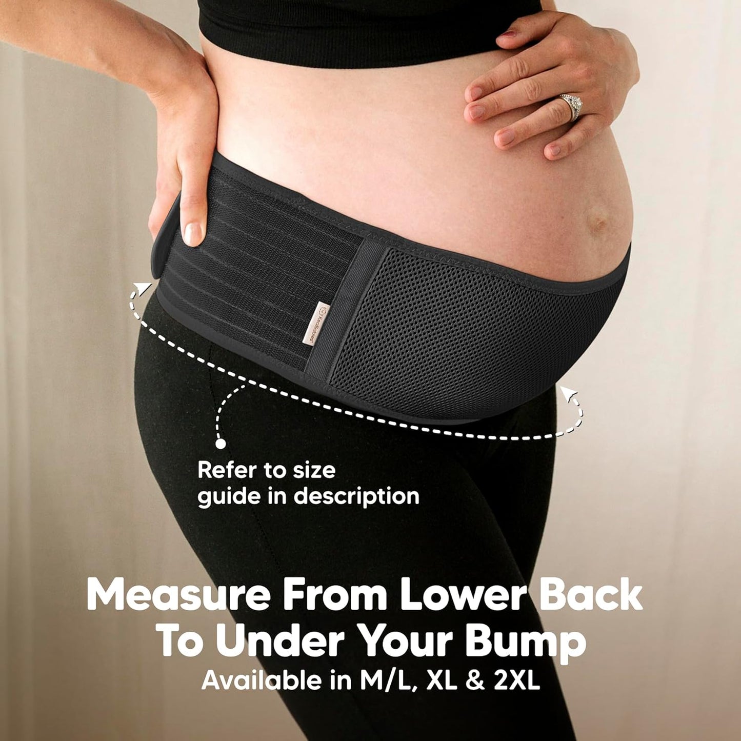 Pregnancy Belly Bands for Pregnant Women,1pk (Classic Ivory, M/L) | Soft, Breathable, Maternity Belly Support Band, Easy Adjustable Maternity Belt for Back, Pelvic Support, Comfortable