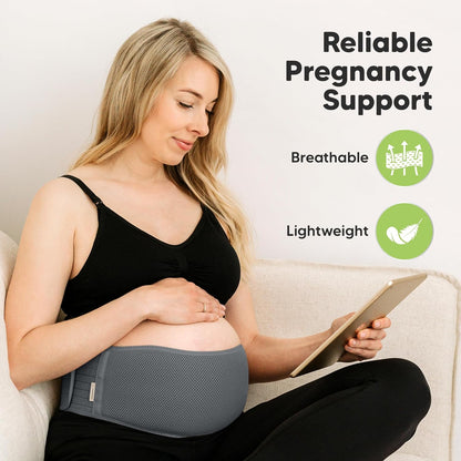 Pregnancy Belly Bands for Pregnant Women,1pk (Classic Ivory, M/L) | Soft, Breathable, Maternity Belly Support Band, Easy Adjustable Maternity Belt for Back, Pelvic Support, Comfortable