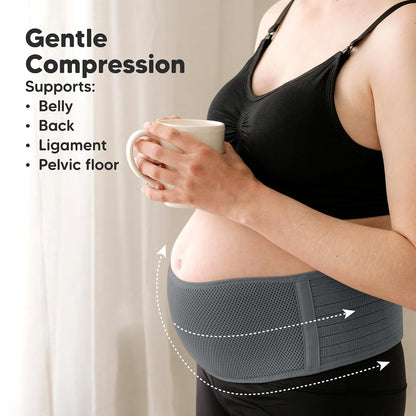 Pregnancy Belly Bands for Pregnant Women,1pk (Classic Ivory, M/L) | Soft, Breathable, Maternity Belly Support Band, Easy Adjustable Maternity Belt for Back, Pelvic Support, Comfortable