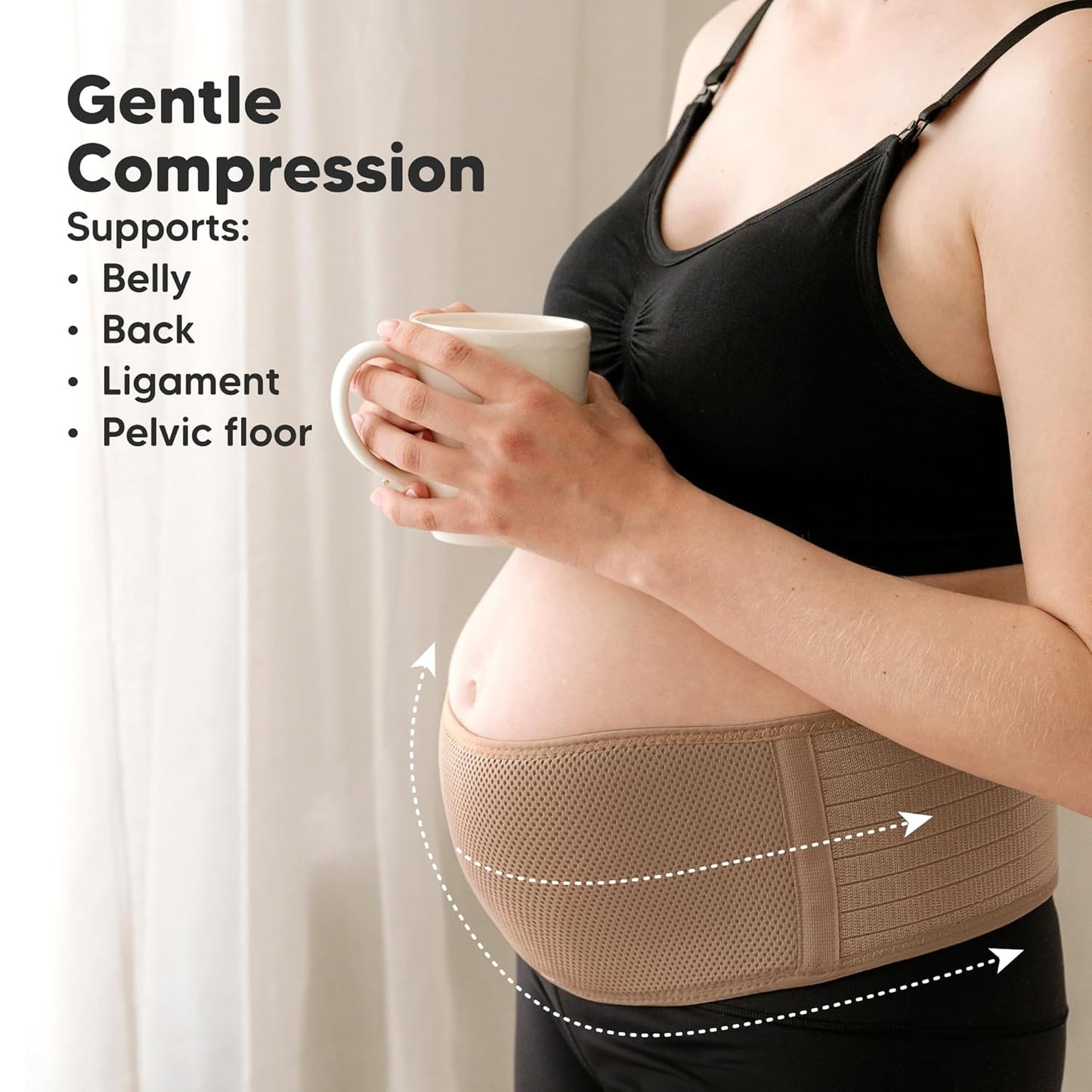 Pregnancy Belly Bands for Pregnant Women,1pk (Classic Ivory, M/L) | Soft, Breathable, Maternity Belly Support Band, Easy Adjustable Maternity Belt for Back, Pelvic Support, Comfortable