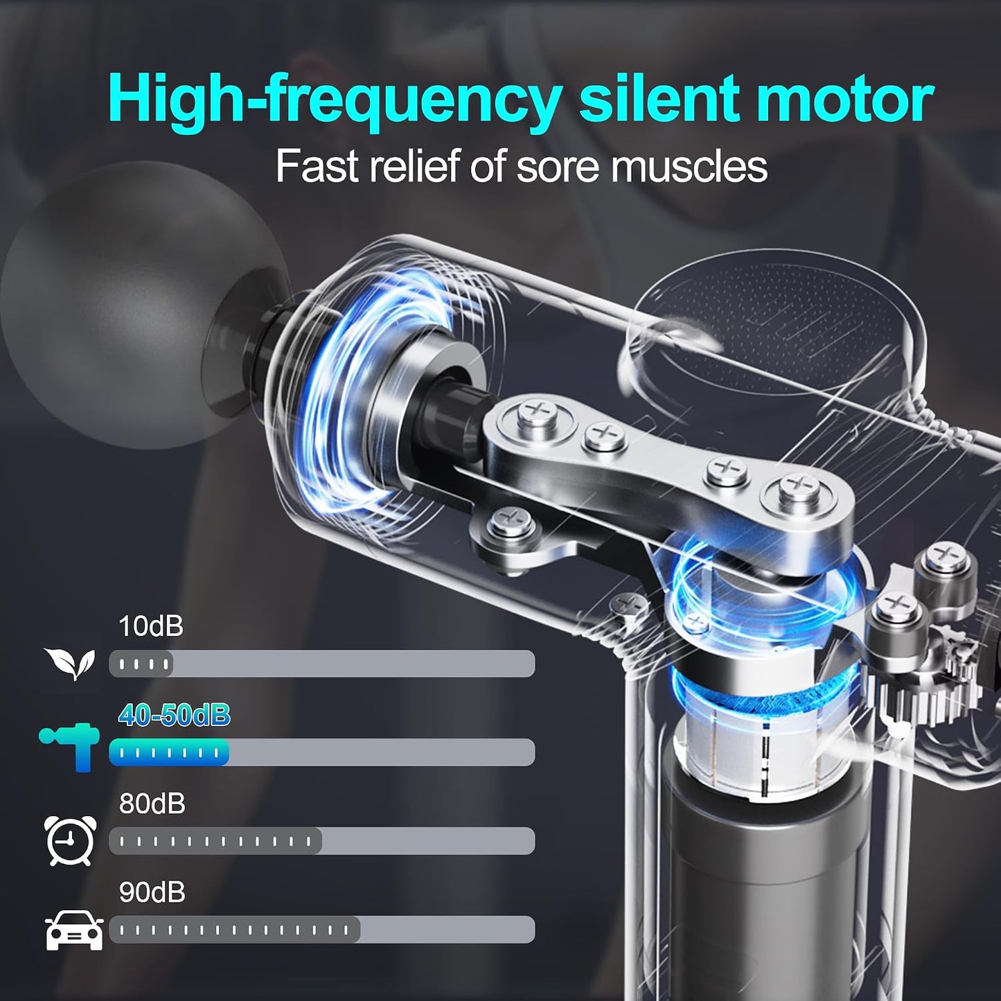 Massage Gun Deep Tissue Mini Muscle Massager for Pain Relief, Blue