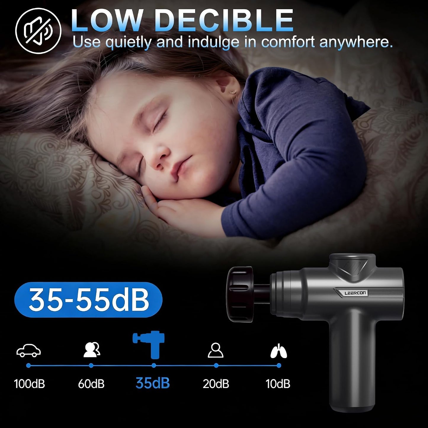 Massage Gun Deep Tissue Mini Muscle Massager for Pain Relief, Blue
