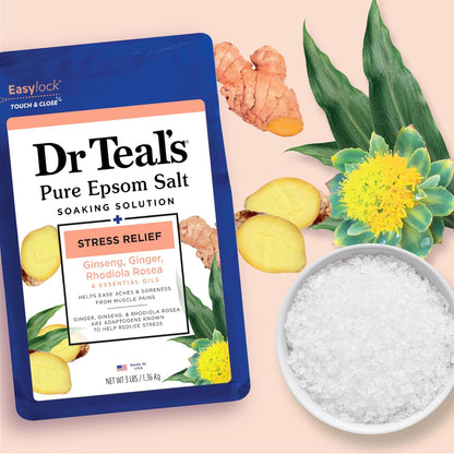 Epsom Salt Magnesium Soak, Stress Relief with Essential Oils, 3 lbs