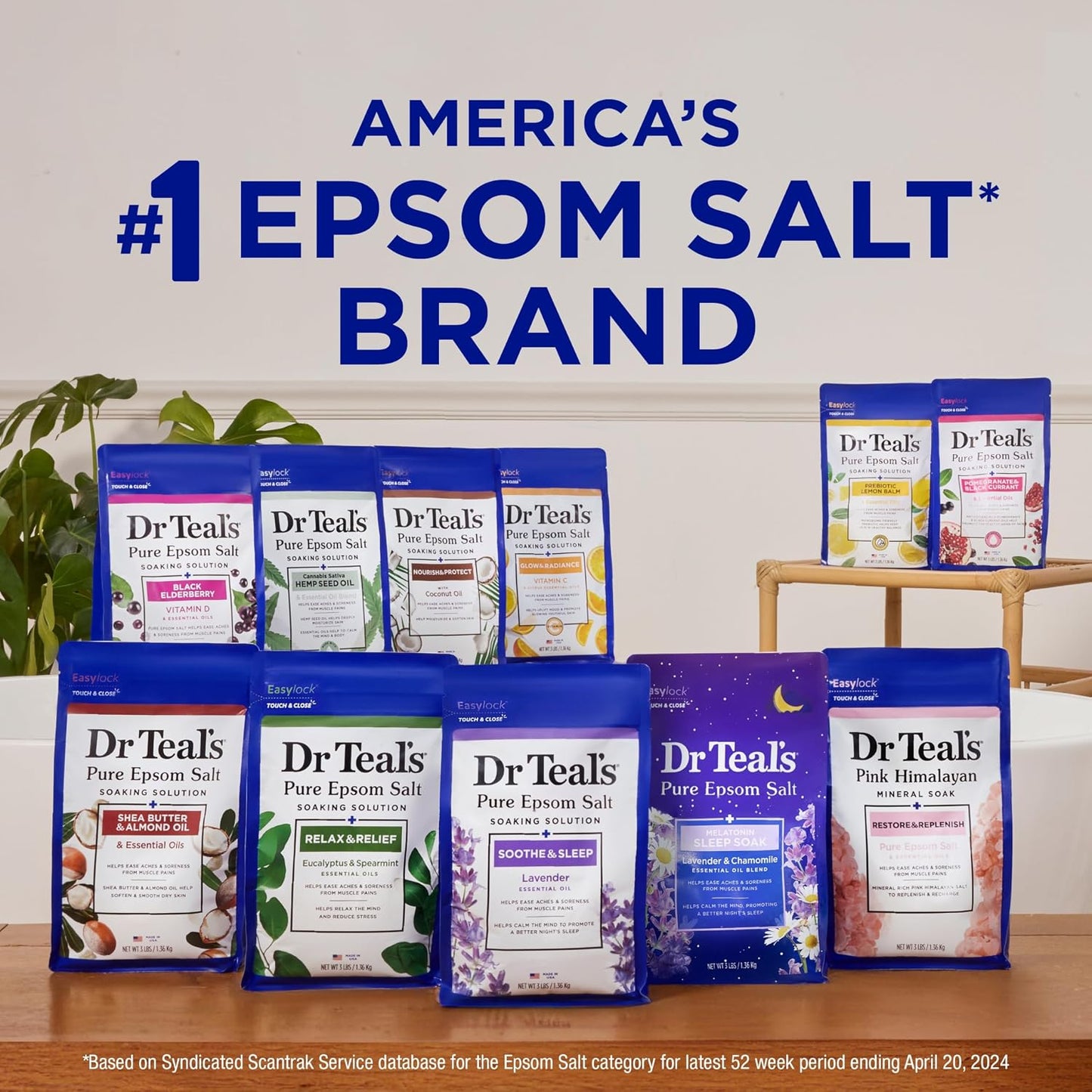 Epsom Salt Magnesium Soak, Stress Relief with Essential Oils, 3 lbs