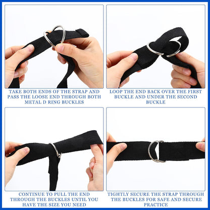6 Pcs Yoga Strap for Stretching 8 ft Yoga Exercise Adjustable Straps Bands with Safe D Ring Buckle for Pilates, Gym Workouts, Fitness, Physical Exercise, Dance, Improve Flexibility