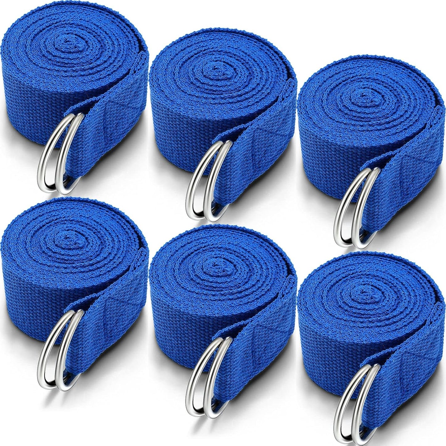 6 Pcs Yoga Strap for Stretching 8 ft Yoga Exercise Adjustable Straps Bands with Safe D Ring Buckle for Pilates, Gym Workouts, Fitness, Physical Exercise, Dance, Improve Flexibility