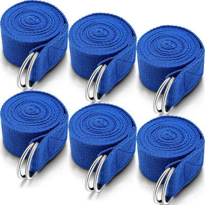 6 Pcs Yoga Strap for Stretching 8 ft Yoga Exercise Adjustable Straps Bands with Safe D Ring Buckle for Pilates, Gym Workouts, Fitness, Physical Exercise, Dance, Improve Flexibility
