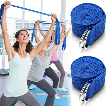 6 Pcs Yoga Strap for Stretching 8 ft Yoga Exercise Adjustable Straps Bands with Safe D Ring Buckle for Pilates, Gym Workouts, Fitness, Physical Exercise, Dance, Improve Flexibility