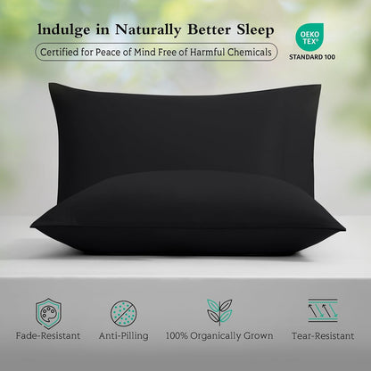 Cooling Pillowcases Queen Size Set of 2, Viscose Derived from Bamboo for Hot Sleepers, Soft & Silky Pillow Covers with Envelope Closure (Light Pink, 2 Pack, 20x30 inches)