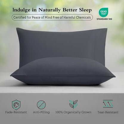 Cooling Pillowcases Queen Size Set of 2, Viscose Derived from Bamboo for Hot Sleepers, Soft & Silky Pillow Covers with Envelope Closure (Light Pink, 2 Pack, 20x30 inches)