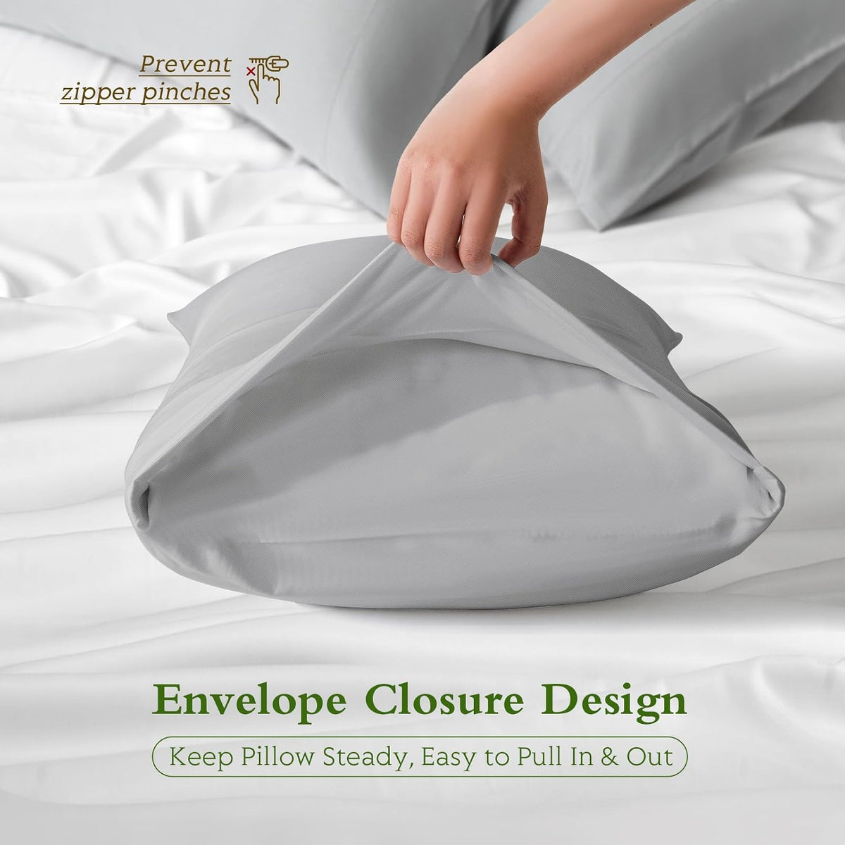 Cooling Pillowcases Queen Size Set of 2, Viscose Derived from Bamboo for Hot Sleepers, Soft & Silky Pillow Covers with Envelope Closure (Light Pink, 2 Pack, 20x30 inches)