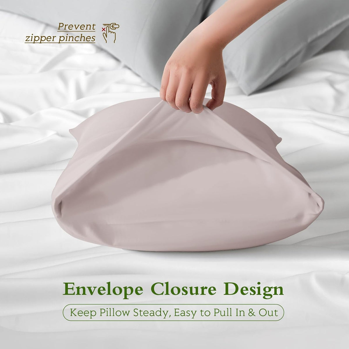 Cooling Pillowcases Queen Size Set of 2, Viscose Derived from Bamboo for Hot Sleepers, Soft & Silky Pillow Covers with Envelope Closure (Light Pink, 2 Pack, 20x30 inches)