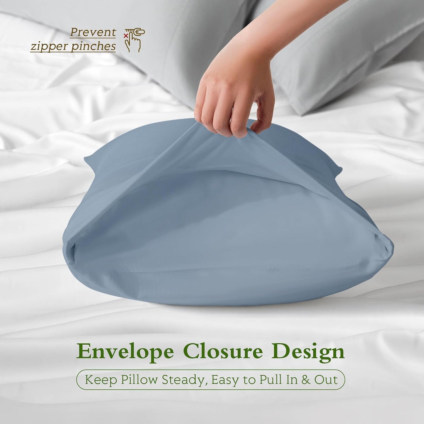 Cooling Pillowcases Queen Size Set of 2, Viscose Derived from Bamboo for Hot Sleepers, Soft & Silky Pillow Covers with Envelope Closure (Light Pink, 2 Pack, 20x30 inches)