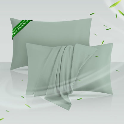 Cooling Pillowcases Queen Size Set of 2, Viscose Derived from Bamboo for Hot Sleepers, Soft & Silky Pillow Covers with Envelope Closure (Light Pink, 2 Pack, 20x30 inches)