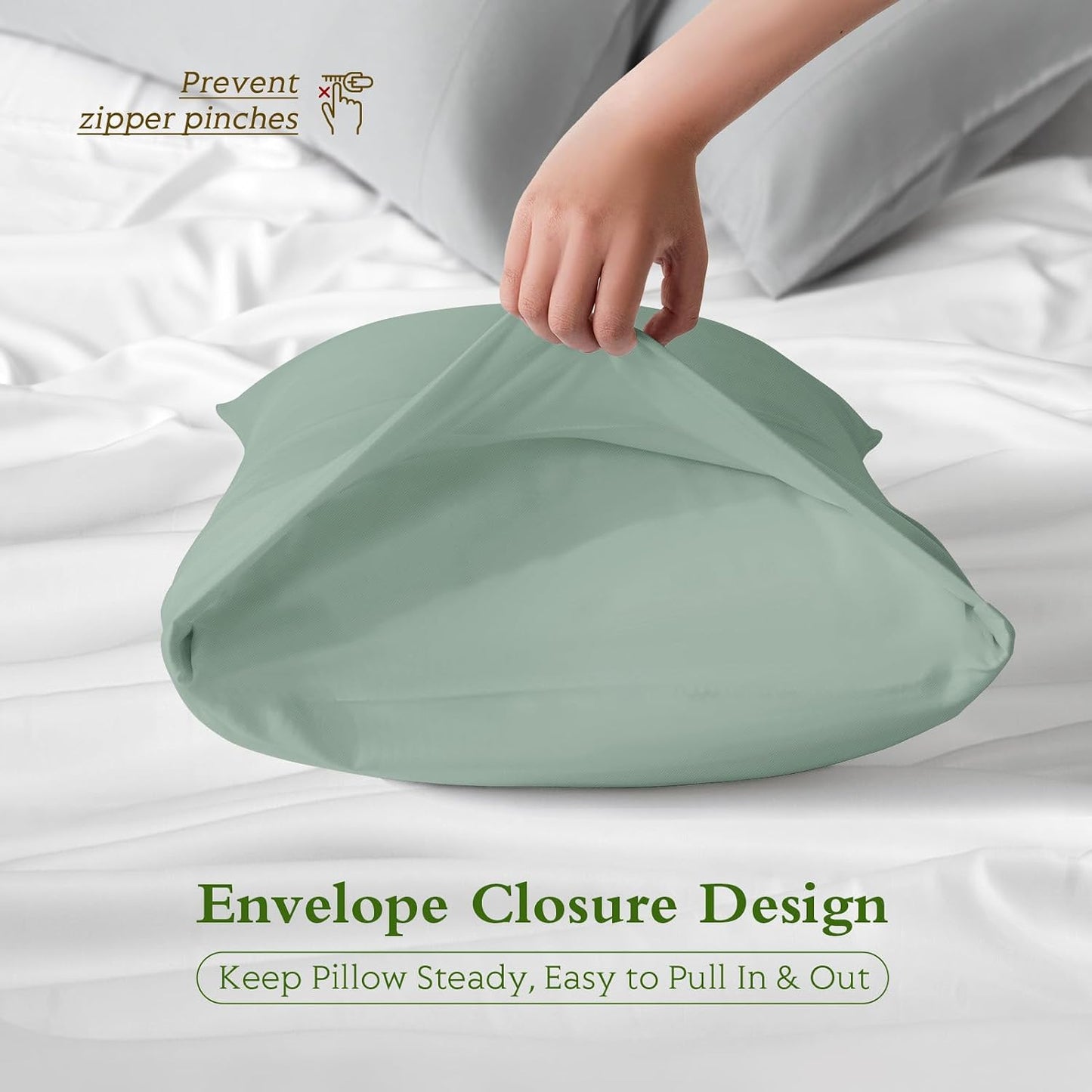 Cooling Pillowcases Queen Size Set of 2, Viscose Derived from Bamboo for Hot Sleepers, Soft & Silky Pillow Covers with Envelope Closure (Light Pink, 2 Pack, 20x30 inches)
