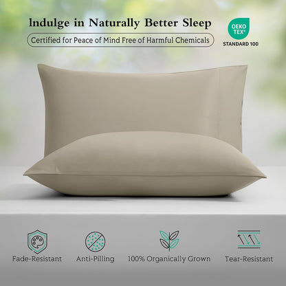 Cooling Pillowcases Queen Size Set of 2, Viscose Derived from Bamboo for Hot Sleepers, Soft & Silky Pillow Covers with Envelope Closure (Light Pink, 2 Pack, 20x30 inches)