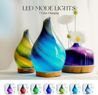 Essential Oil Diffuser 280ml Handmade Glass Diffuser 7H Runtime