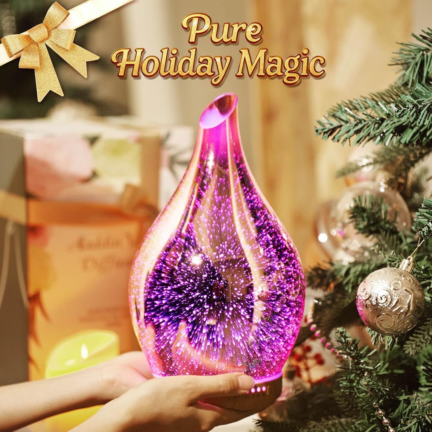 Essential Oil Diffuser 280ml Handmade Glass Diffuser 7H Runtime