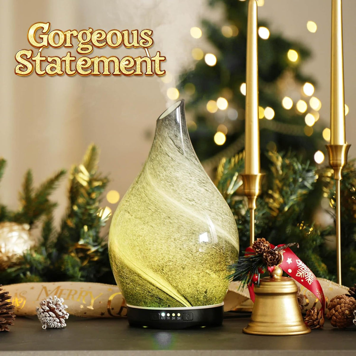 Essential Oil Diffuser 280ml Handmade Glass Diffuser 7H Runtime