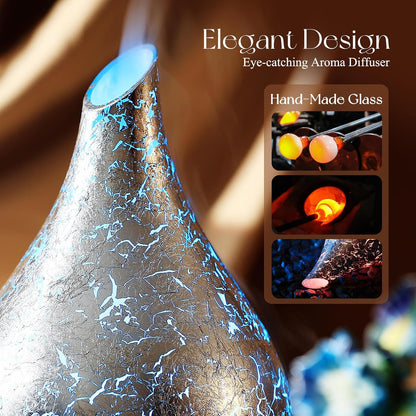 Essential Oil Diffuser 280ml Handmade Glass Diffuser 7H Runtime
