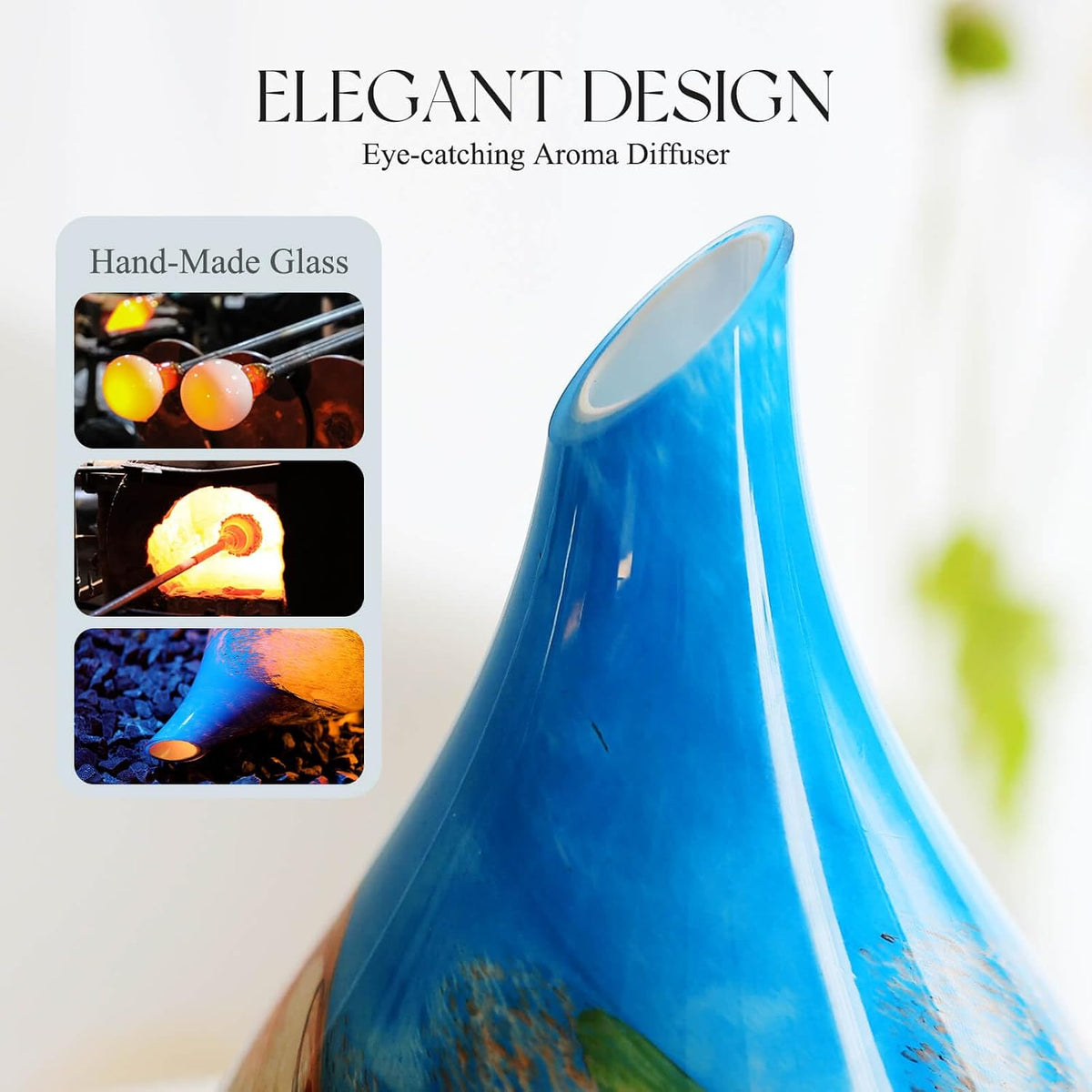Essential Oil Diffuser 280ml Handmade Glass Diffuser 7H Runtime