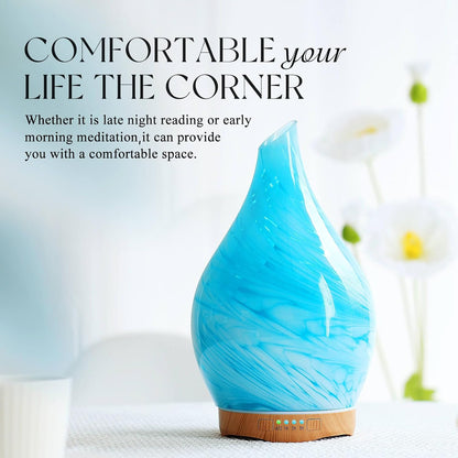 Essential Oil Diffuser 280ml Handmade Glass Diffuser 7H Runtime