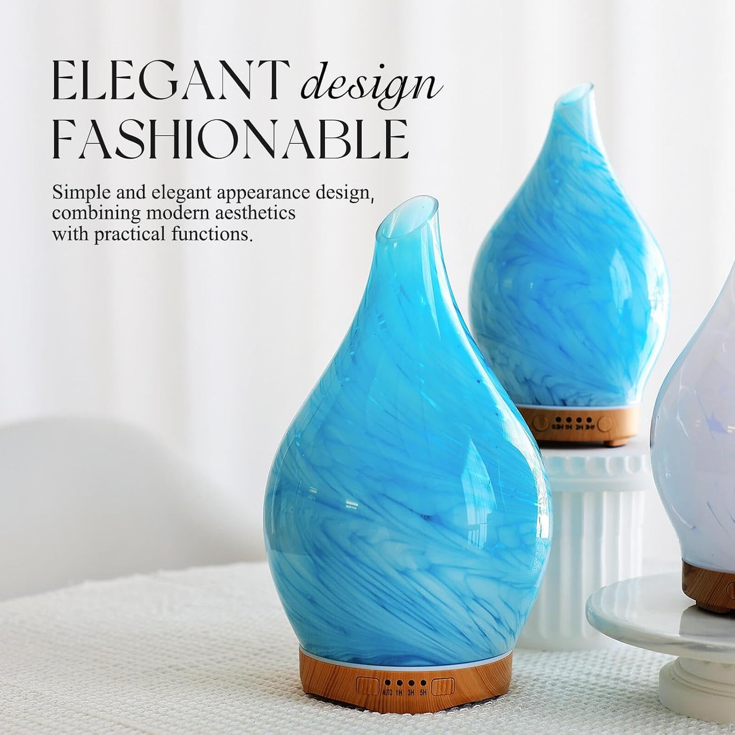 Essential Oil Diffuser 280ml Handmade Glass Diffuser 7H Runtime