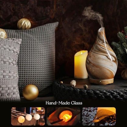 Essential Oil Diffuser 280ml Handmade Glass Diffuser 7H Runtime