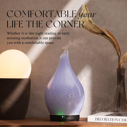 Essential Oil Diffuser 280ml Handmade Glass Diffuser 7H Runtime