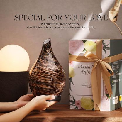 Essential Oil Diffuser 280ml Handmade Glass Diffuser 7H Runtime