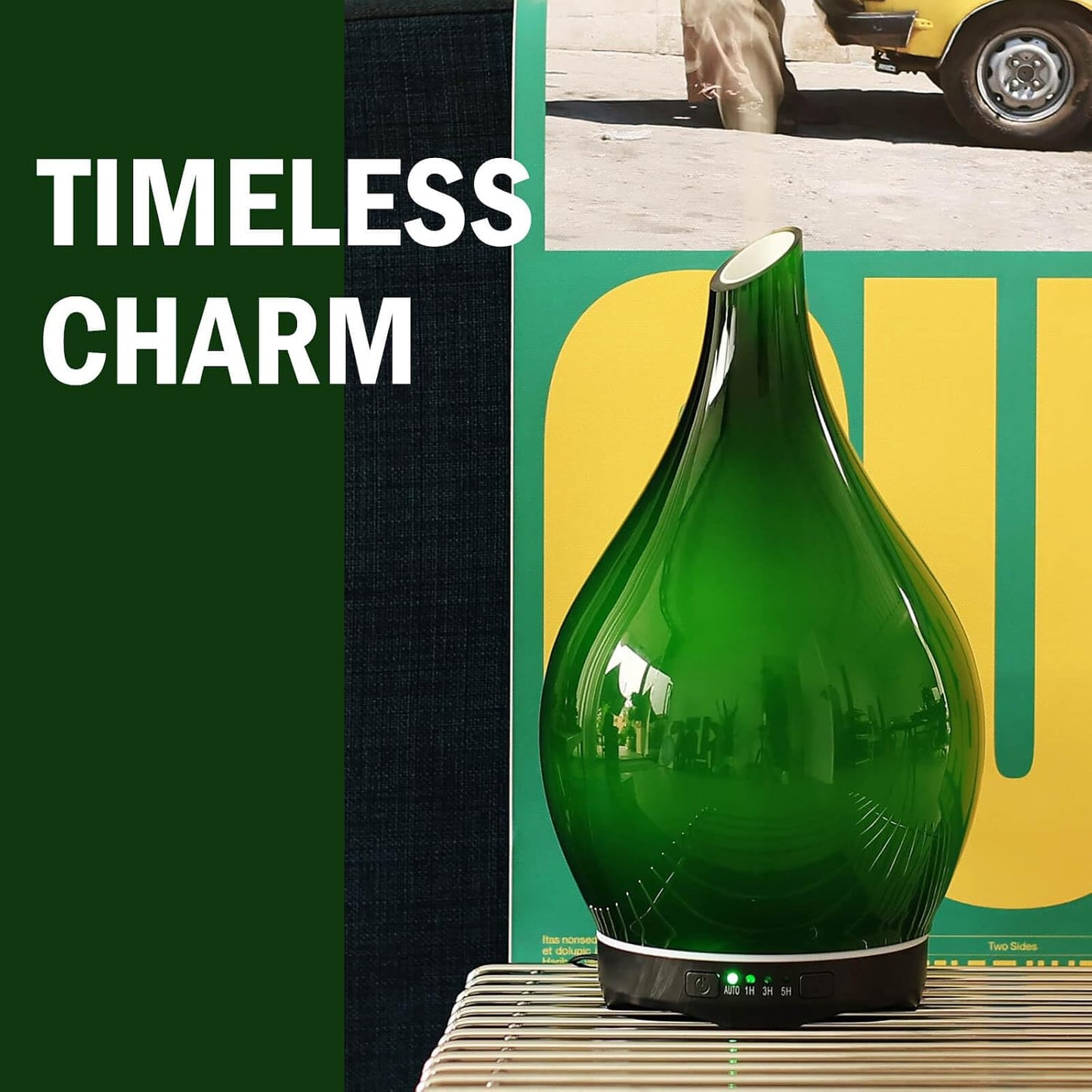 Essential Oil Diffuser 280ml Handmade Glass Diffuser 7H Runtime