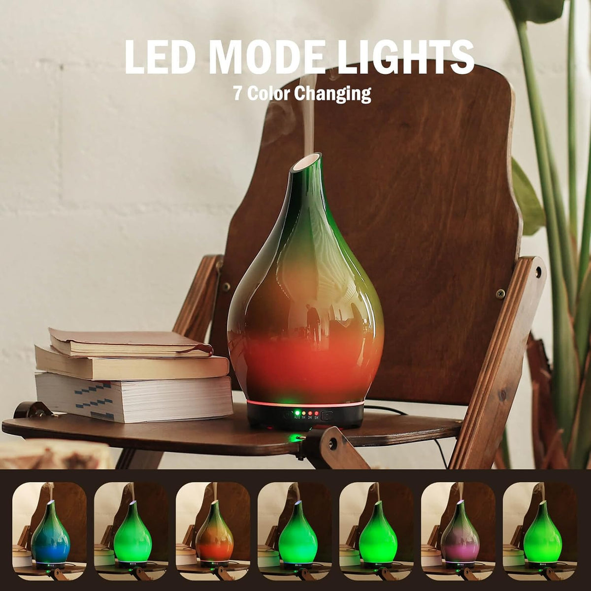 Essential Oil Diffuser 280ml Handmade Glass Diffuser 7H Runtime