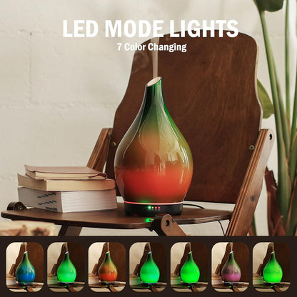 Essential Oil Diffuser 280ml Handmade Glass Diffuser 7H Runtime