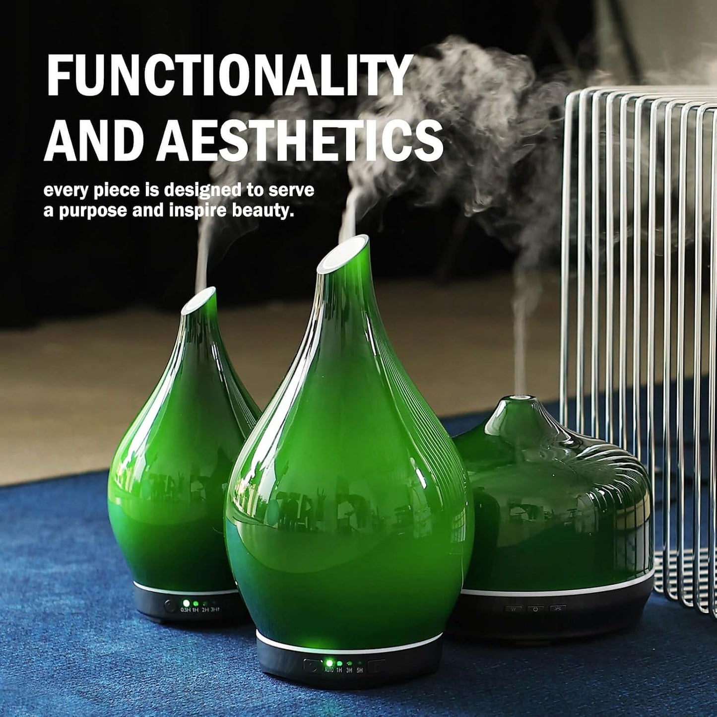 Essential Oil Diffuser 280ml Handmade Glass Diffuser 7H Runtime