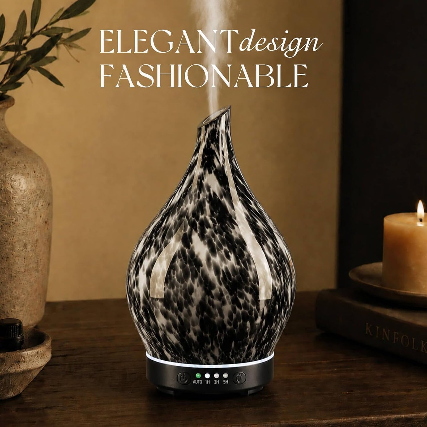 Essential Oil Diffuser 280ml Handmade Glass Diffuser 7H Runtime