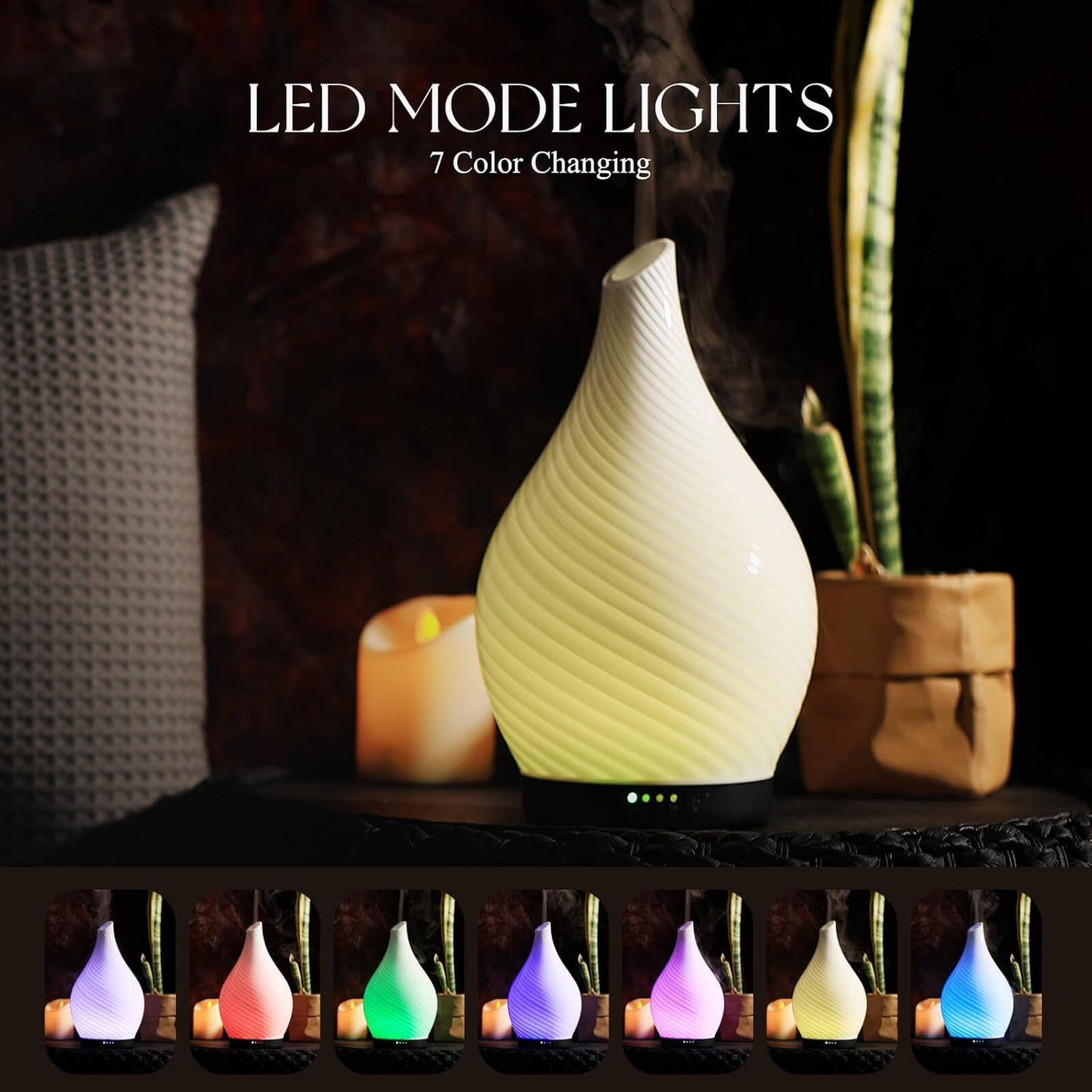 Essential Oil Diffuser 280ml Handmade Glass Diffuser 7H Runtime