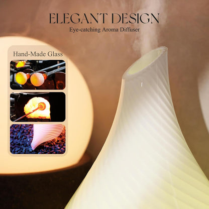 Essential Oil Diffuser 280ml Handmade Glass Diffuser 7H Runtime